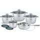 Комплект съдове Rosberg, 12 части, 2 подложки, Неръжд.стомана 5