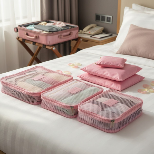 Комплект органайзер за багаж с 6 чанти за подреден и лесен транспорт