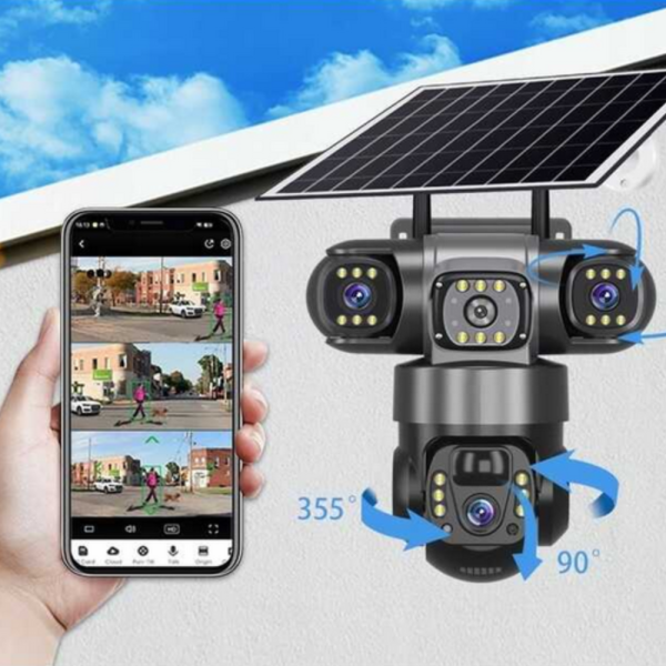 Соларна камера Lylu 4G със SIM и 4 лещи – автономно наблюдение без ток и Wi‑Fi 2