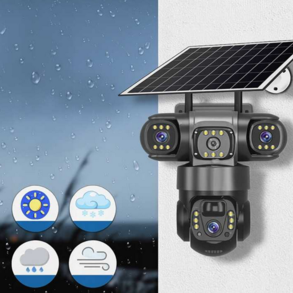 Соларна камера Lylu 4G със SIM и 4 лещи – автономно наблюдение без ток и Wi‑Fi 5