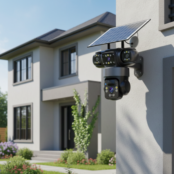 Соларна камера Lylu 4G със SIM и 4 лещи – автономно наблюдение без ток и Wi‑Fi 1