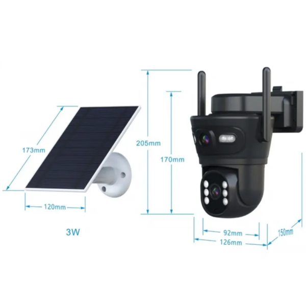 Соларна двойна камера LYLU 10 диода - ICsee за охрана
