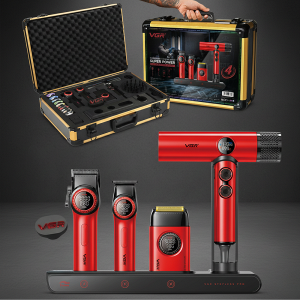 Професионален комплект машинки за подстригване VGR Stepless 4 в 1 2