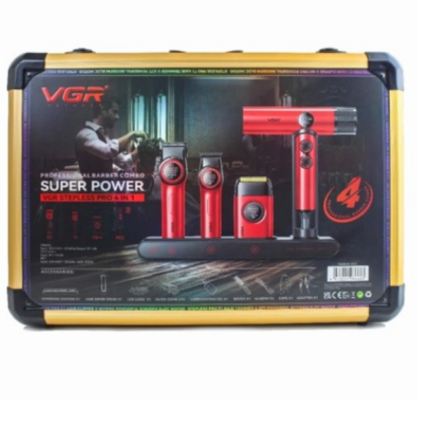 Професионален комплект машинки за подстригване VGR Stepless 4 в 1 10