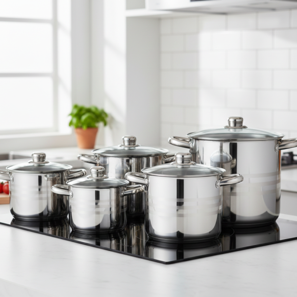 Тенджера Edenberg от неръждаема стомана и многослойно дъно за бързо и равномерно готвене 4