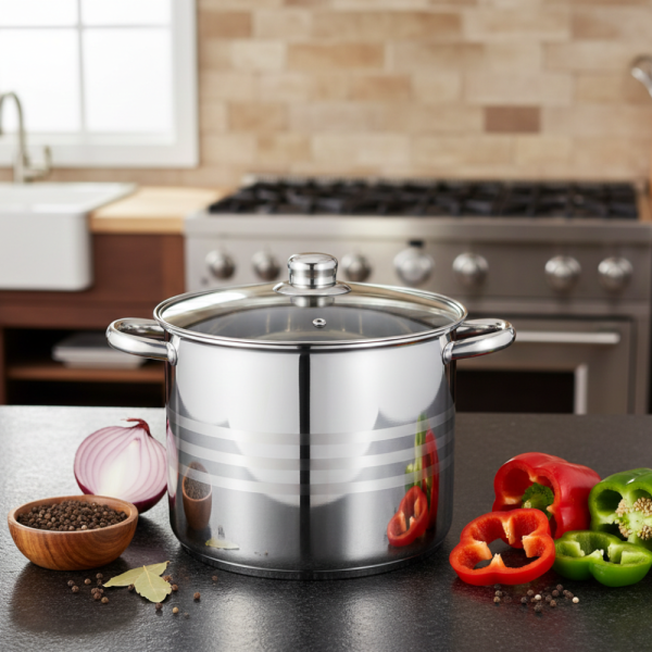 Тенджера Edenberg от неръждаема стомана и многослойно дъно за бързо и равномерно готвене