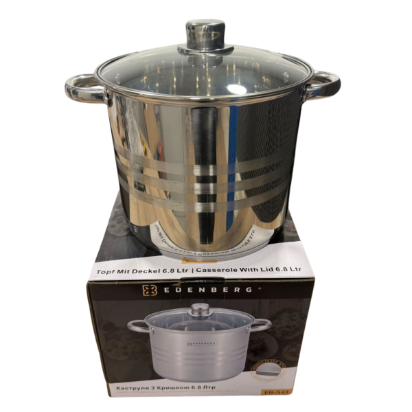 Тенджера Edenberg от неръждаема стомана и многослойно дъно за бързо и равномерно готвене