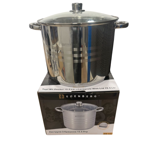 Тенджера Edenberg от неръждаема стомана и многослойно дъно за бързо и равномерно готвене