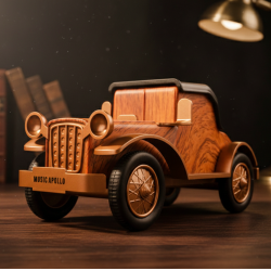 Bluetooth радио колонка A9, 5W, 1500mAh — стилен дървен дизайн