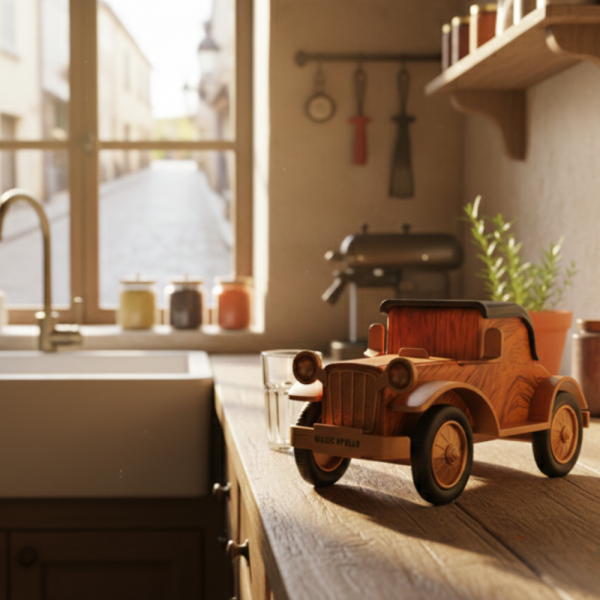 Bluetooth радио колонка A9, 5W, 1500mAh — стилен дървен дизайн 4