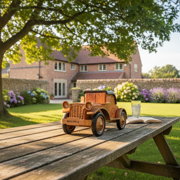 Bluetooth радио колонка A9, 5W, 1500mAh — стилен дървен дизайн