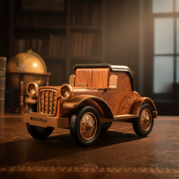 Bluetooth радио колонка A9, 5W, 1500mAh — стилен дървен дизайн 6