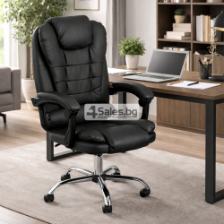 Ергономичен офис стол с лумбална опора от еко кожа – комфорт за дълги часове без болки