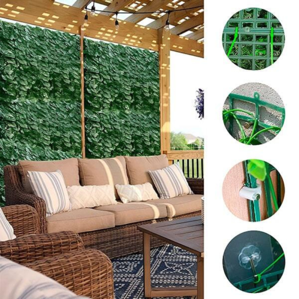 Ограда от зелени листа - панел за уединение с реалистичен вид 3 x 0,5 м