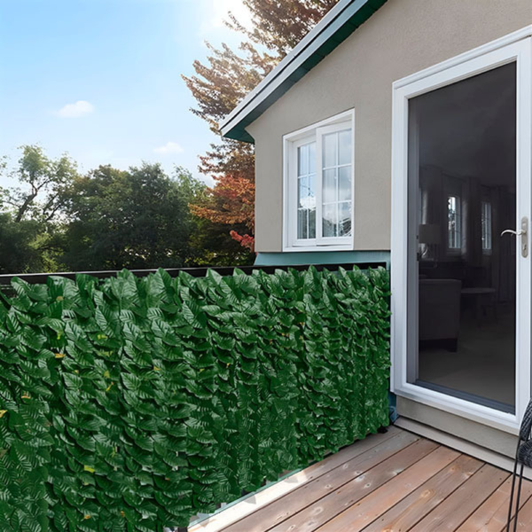 Ограда от зелени листа - панел за уединение с реалистичен вид 3 x 0,5 м