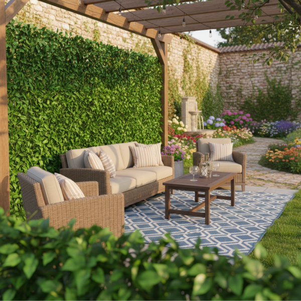 Ограда от зелени листа - панел за уединение с реалистичен вид 3 x 0,5 м