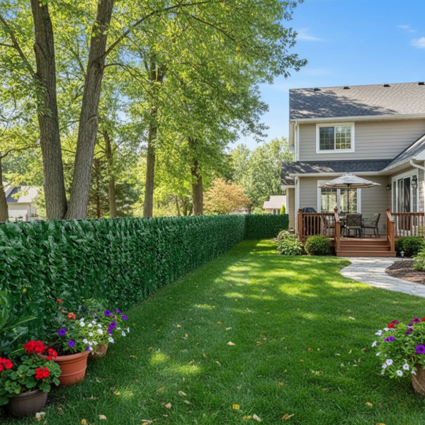 Ограда от зелени листа - панел за уединение с реалистичен вид 3 x 0,5 м 2