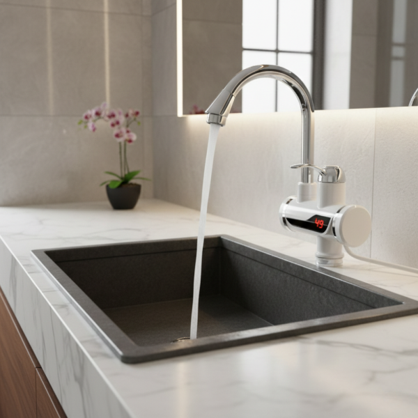 Смесител с проточен бойлер,за плот,3000W + дисплей,BR-4802-THD