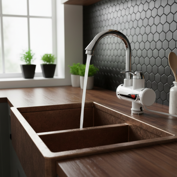 Смесител с проточен бойлер,за плот,3000W + дисплей,BR-4802-THD 1