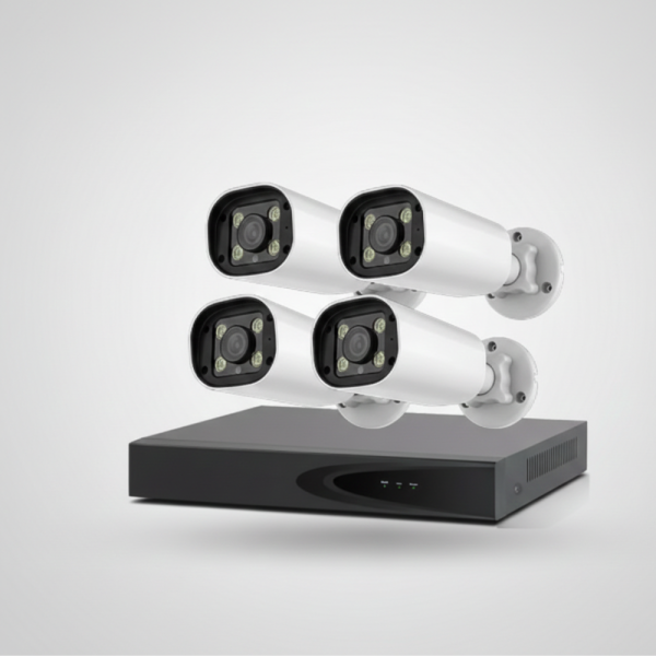Комплект 4бр AI Smart камери с пълноцветно нощно виждане и NVR за професионално видеонаблюдение 30403781