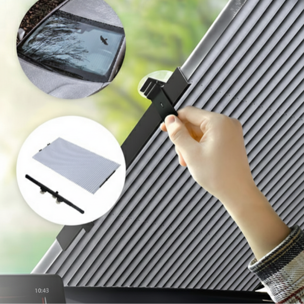 Сенник с UV защита за предно стъкло 155x65 см - лесен монтаж, преносим и регулируем