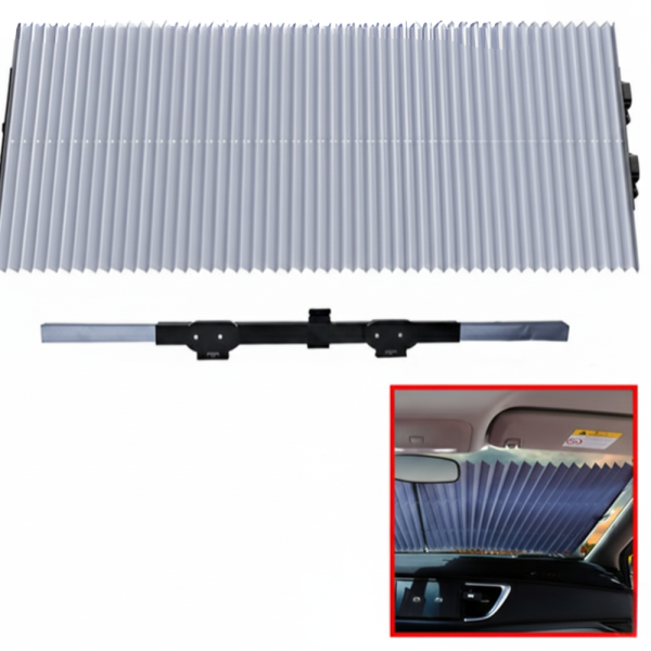 Сенник с UV защита за предно стъкло 155x65 см - лесен монтаж, преносим и регулируем