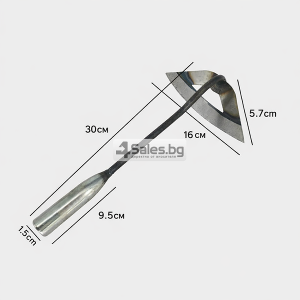 Мотика за плевели от закалена стомана,  30 см, куха дръжка 1