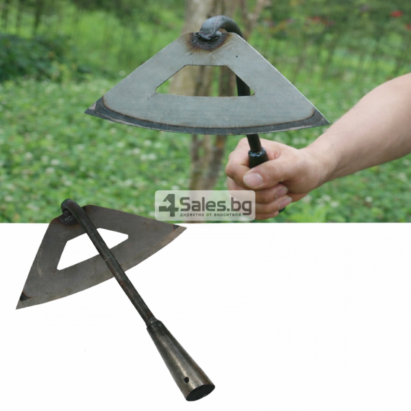 Мотика за плевели от закалена стомана,  30 см, куха дръжка 2