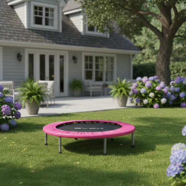 Батут без мрежа Byox 101cm/96cm — розов и син, до 100 кг 1