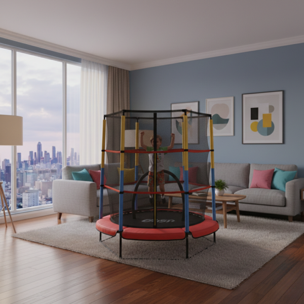 Батут 4,5ft 140см с вътрешна мрежа - червен