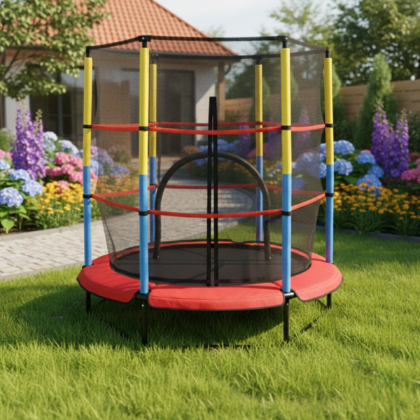 Батут 4,5ft 140см с вътрешна мрежа - червен