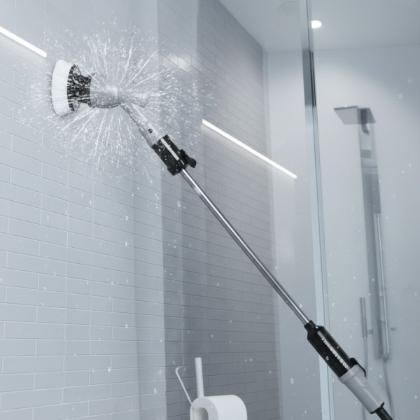 Водоустойчива електрическа почистваща четка с литиево-йонна батерия и регулируема дръжка 2