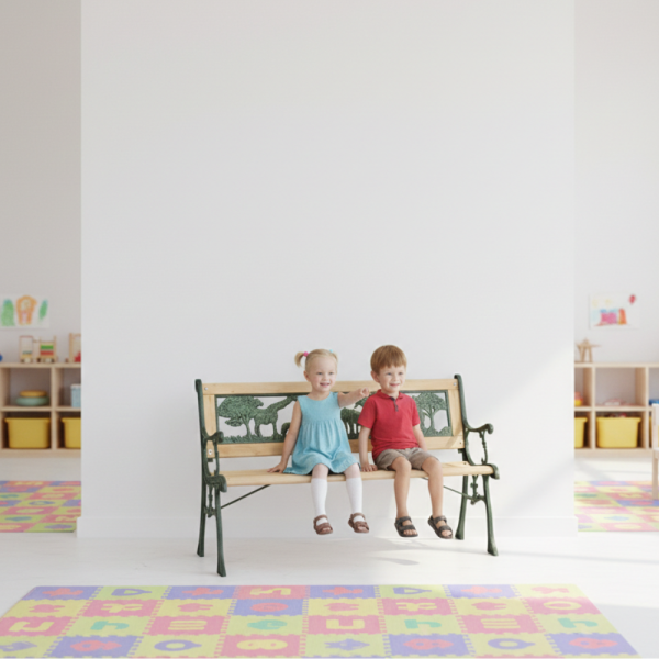 Градинска пейка за деца 82x39x50 см - здрава, безопасна и стилна