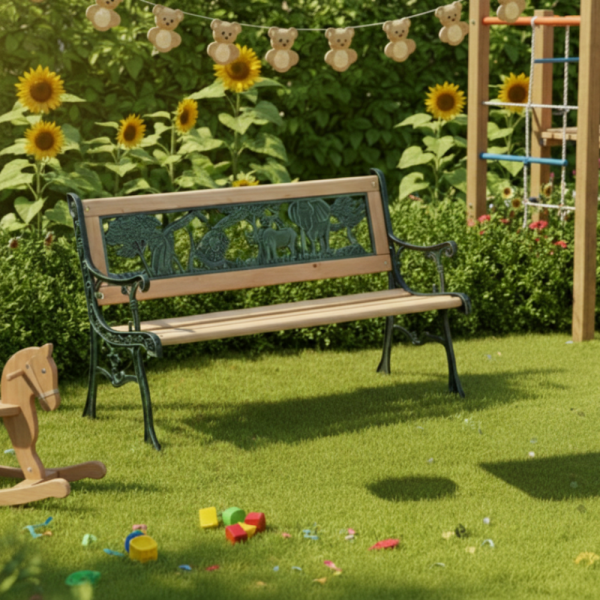 Градинска пейка за деца 82x39x50 см - здрава, безопасна и стилна 4