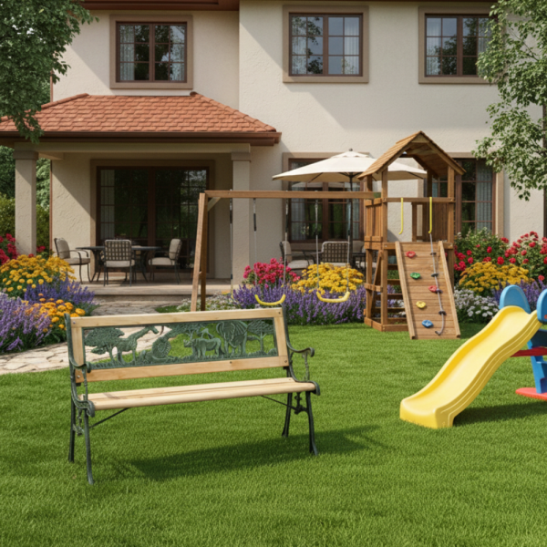 Градинска пейка за деца 82x39x50 см - здрава, безопасна и стилна 5