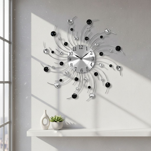 Модерен декоративен стенен часовник с кристали, 50 см 1