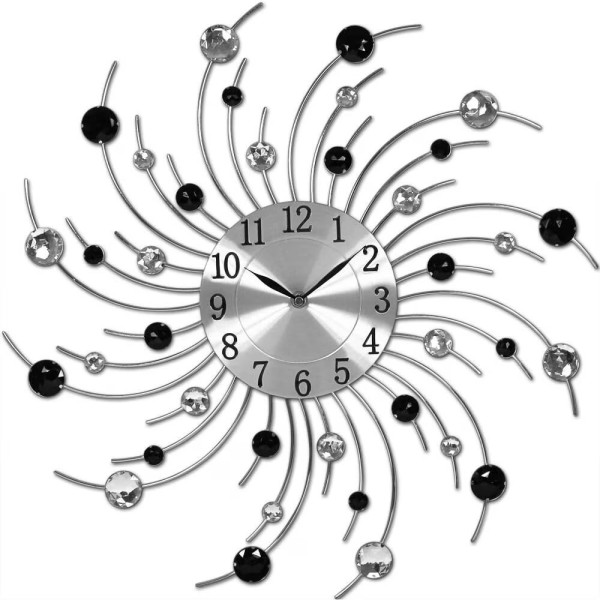 Модерен декоративен стенен часовник с кристали, 50 см 5