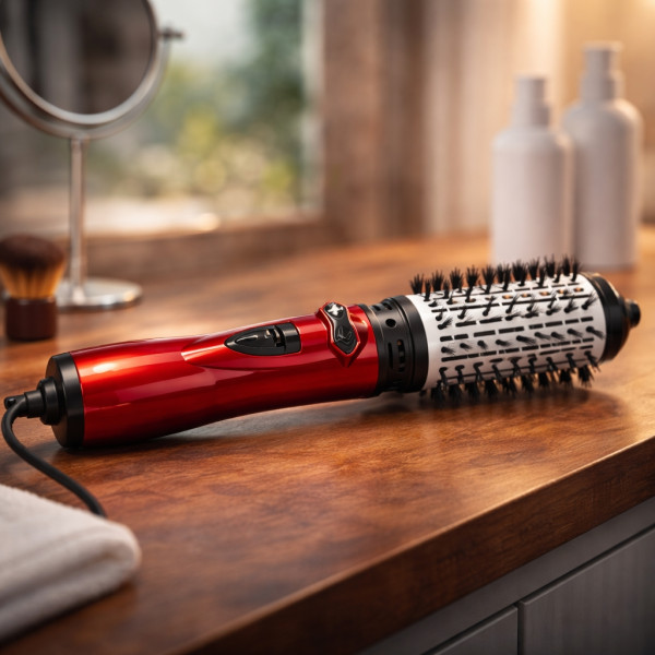 Професионална електрическа четка 3-в-1 за изправяне, къдрене и сушене, 1200W, автоматично въртене 5