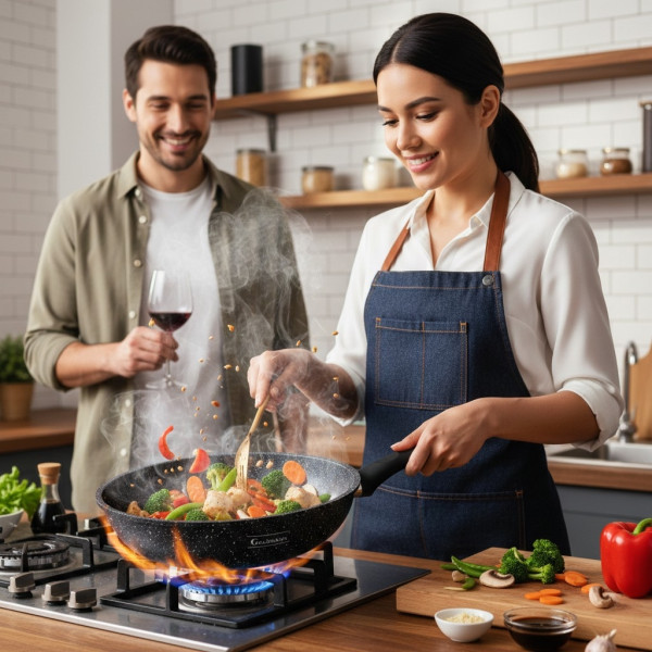 Уок тиган Goldmann GM 1302-26, 26x7см., Алуминий, Мраморно покритие 4