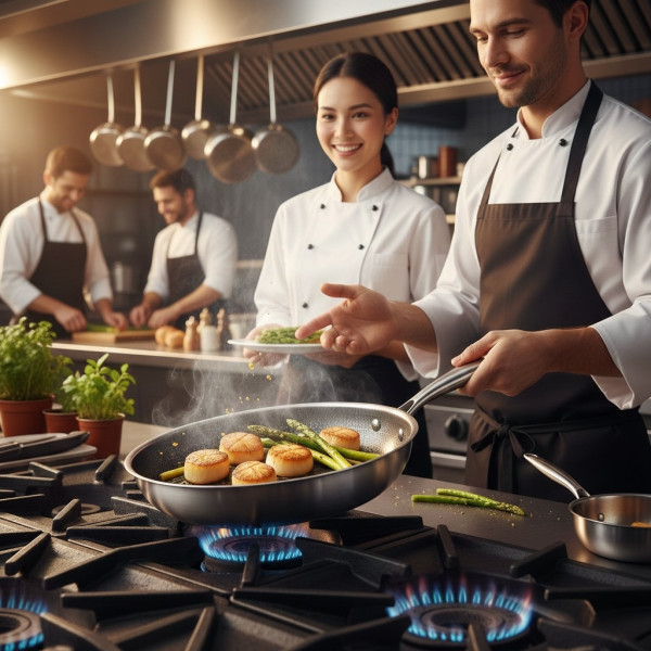 Тиган с капак Goldmann, Трислойно дъно, Незалепващо покритие, Неръждаема стомана 3