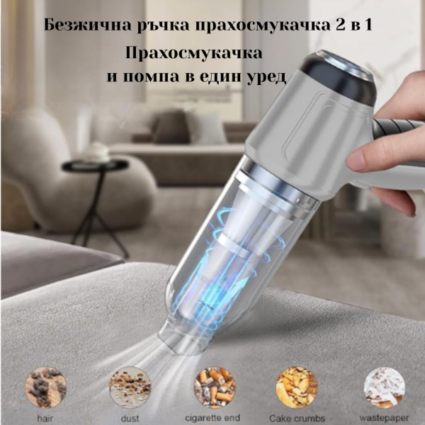 Мощна преносима мини прахосмукачка 2 в 1 - за кола и дома 5