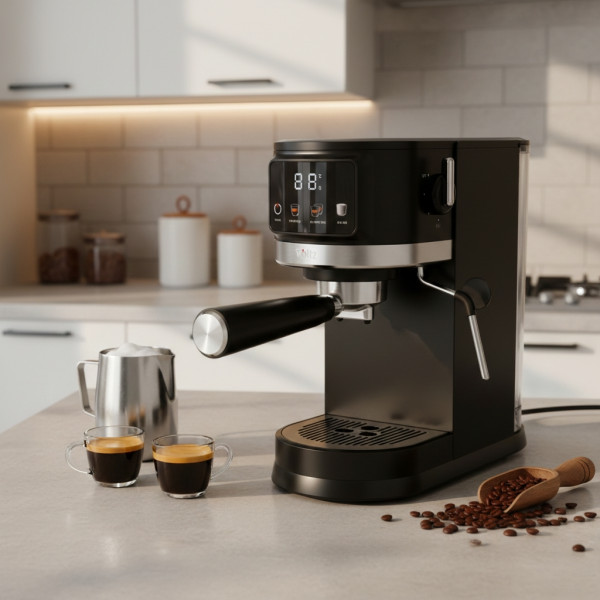 Еспресо машина Oliver Voltz, 1575 W, 20 бара, Крема диск, LED дисплей 1