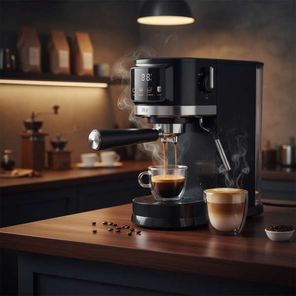 Еспресо машина Oliver Voltz, 1575 W, 20 бара, Крема диск, LED дисплей