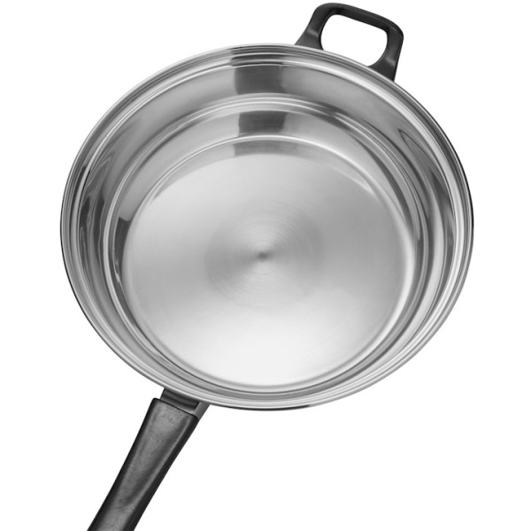 Комплект готварски съдове от инокс 12 части: 5 тенджери, тиган и стъклени капаци (16-24 см) 5