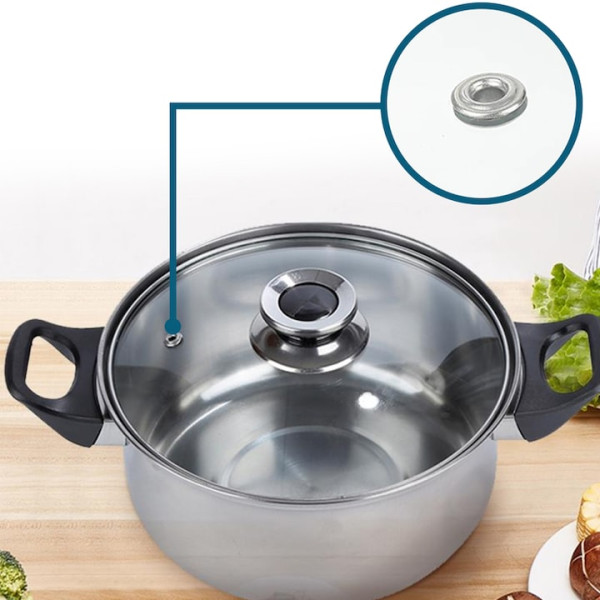 Комплект готварски съдове от инокс 12 части: 5 тенджери, тиган и стъклени капаци (16-24 см)