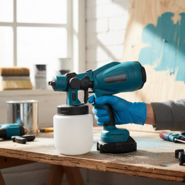 Акумулаторен и безжичен пистолет за боядисване с 2 батерии 21V 1