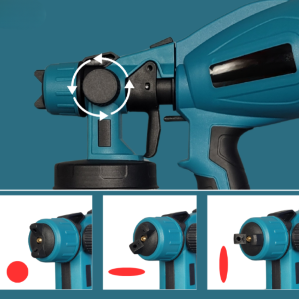 Акумулаторен и безжичен пистолет за боядисване с 2 батерии 21V