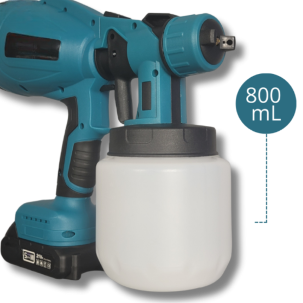 Акумулаторен и безжичен пистолет за боядисване с 2 батерии 21V