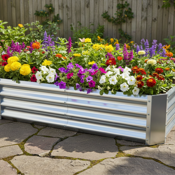 Леха за зеленчуци и цветя метална - поцинкована 240 х 120 х 30см