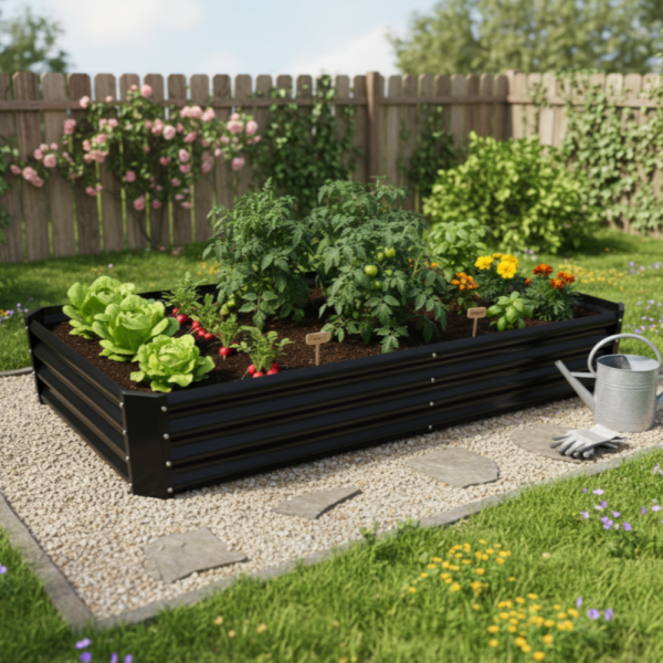 Леха за зеленчуци и цветя - елегантно решение за всяка градина - антрацит 180 х 90 х 30см 2